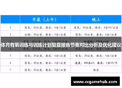 体育有氧训练与训练计划复盘报告节奏对比分析及优化建议