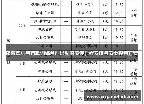 体育增肌与有氧训练合理搭配的最佳日程安排与节奏控制方案